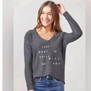good hYOUman I JUST WANT TO CHILL WITH MY DOG- THE MARY-BETH LONG SLEEVE NEW